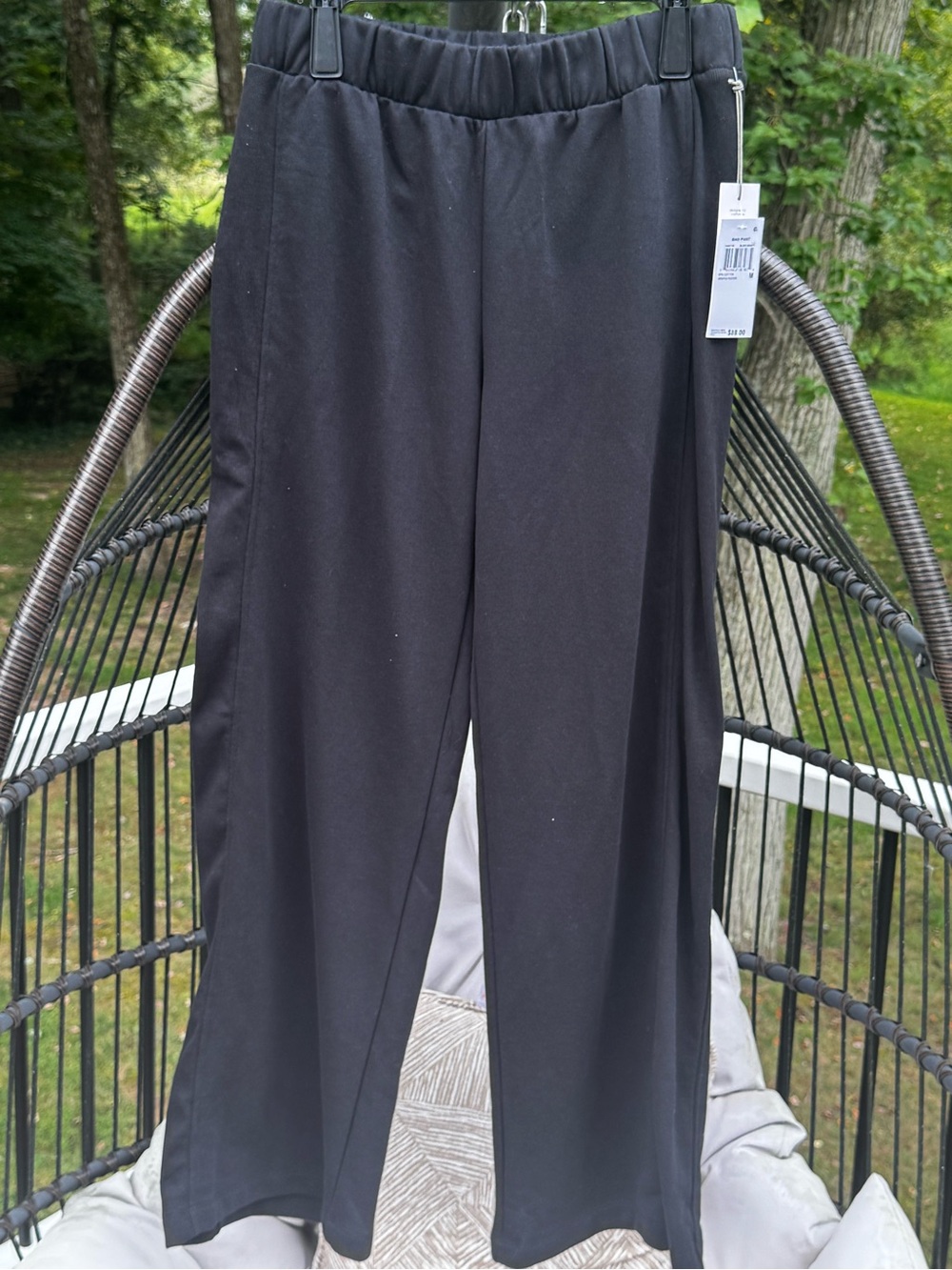 Three Dots New Black Wide-Leg Pull-On Pants Size Medium